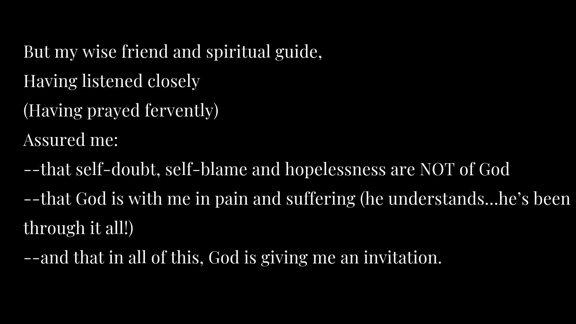 A black and white image of the words " god is giving me an invitation ".