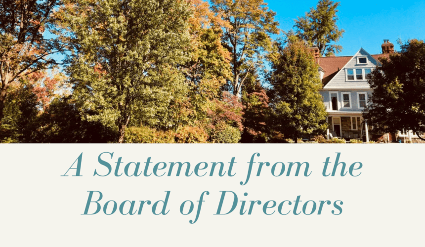 A Statement from the Board of Directors