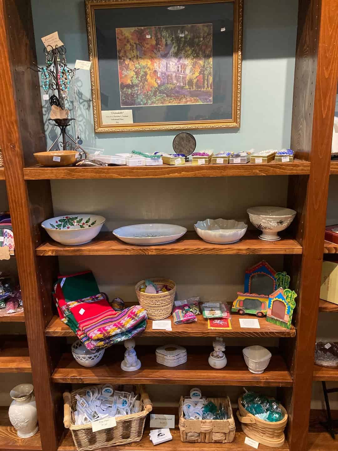 Miscellaneous items in our gift shop including bowls, plates, and other things.